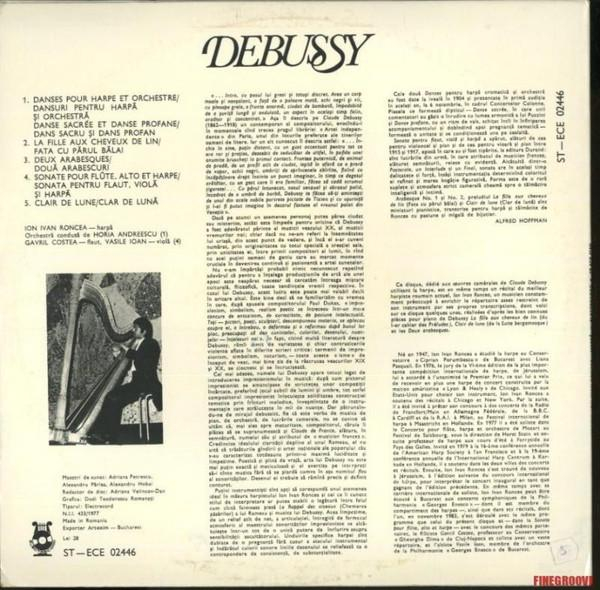 Claude Debussy - Danses Pour Harpe Et Orchestre / La Fille Aux Cheveux Du Lin / Deux Arabesques / Sonate Pour Flute, Alto Et Harpe / Clair De Lune, (Disc Vinil) [2]