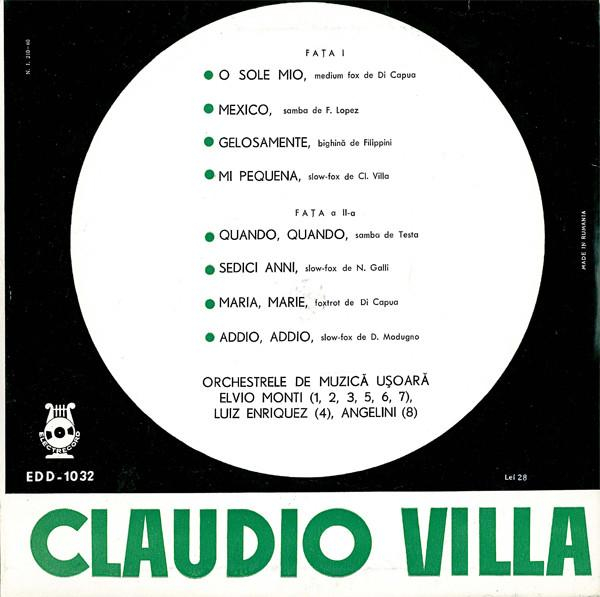 Claudio Villa - Muzică Ușoară Interpretată De Claudio Villa – Italia (Disc Vinil) [2]
