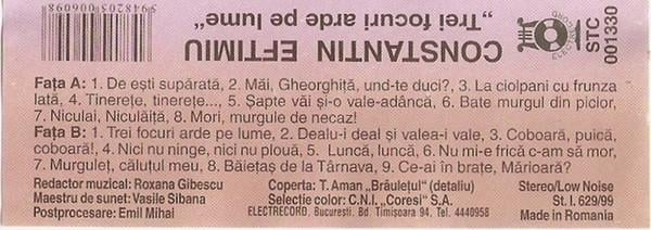 Constantin Eftimiu - „Trei Focuri Arde Pe Lume“ Cântece Lăutărești, (Casetă Audio) [2]