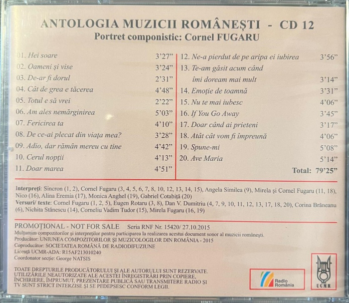 Cornel FUGARU - Portret Componistic CD12 (CD) [2]