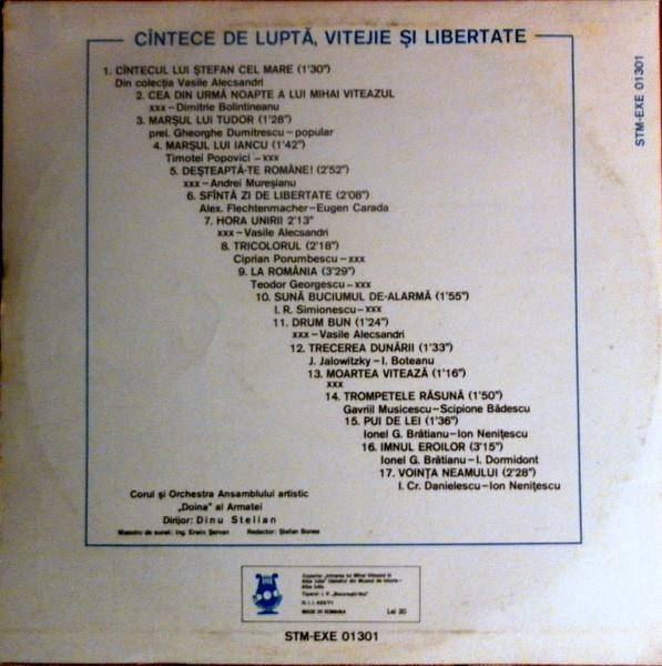 Corul Ansamblului „Doina” al Armatei - Cîntece De Luptă, Vitejie Și Libertate [2]