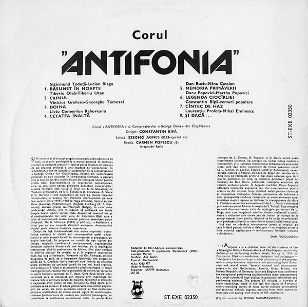 Corul "Antifonia" Din Cluj-Napoca - "Antifonia" Choir (Disc Vinil) [2]