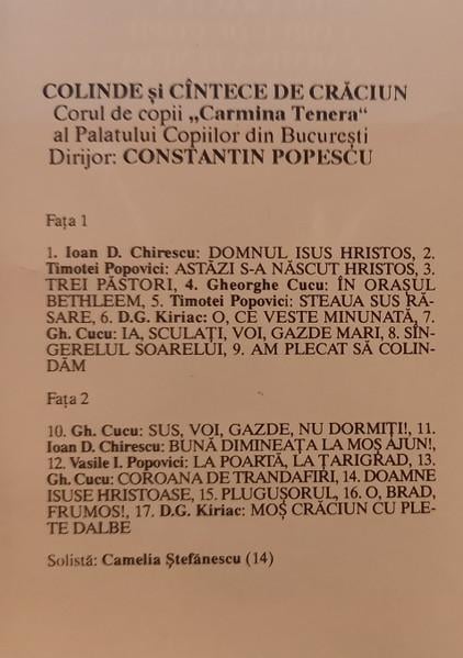 Corul Carmina Tenera - Colinde Și Cântece De Crăciun, (Casetă Audio) [2]