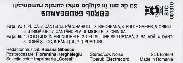 Corul Gaudeamus - 30 De Ani În Slujba Artei Corale Românești, (Casetă Audio) [2]