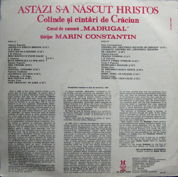 Corul Madrigal - Astăzi S-a Născut Hristos (Colinde Și Cîntări De Crăciun) [2]
