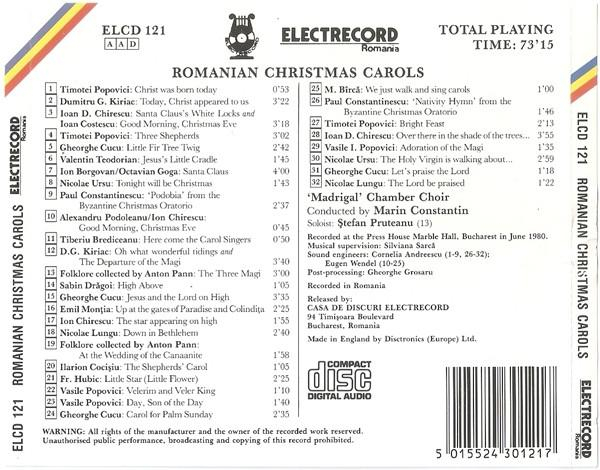 Corul Madrigal - Romanian Christmas Carols (CD) [2]