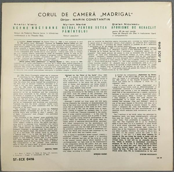 Corul Madrigal - Scene Nocturne (Nocturnal Scenes) / Ritual Pentru Setea Pământului (Ritual For The Thirst Of The Earth) / Aforisme (Aphorisms) (Disc Vinil) [2]