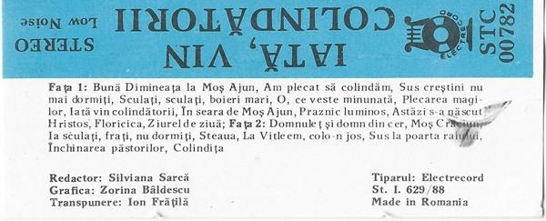 Corul Symbol - Iată Vin Colindătorii , (Casetă Audio) [2]
