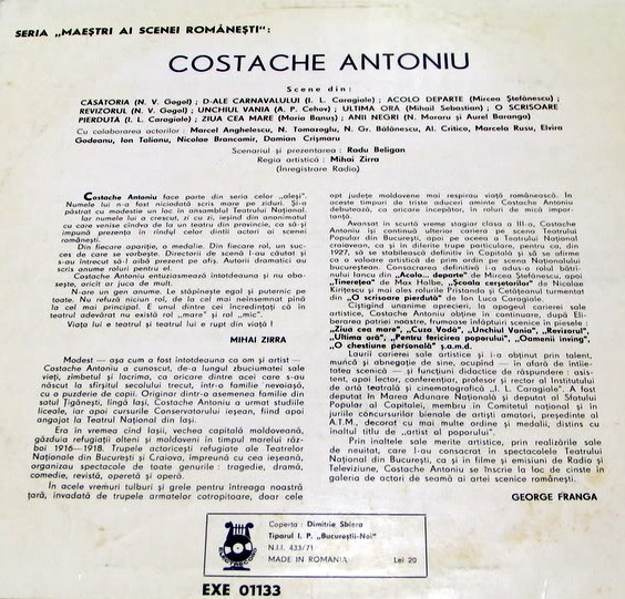 Costache Antoniu - Maeștri Ai Scenei Românești [2]