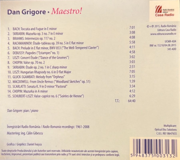 Dan Grigore - Maestro! (CD) [2]