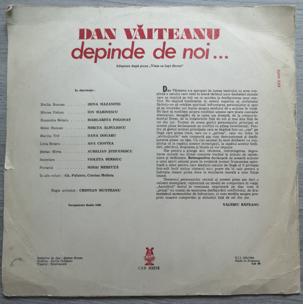 Dan Văiteanu - Depinde de noi..., (Disc Vinil) [2]