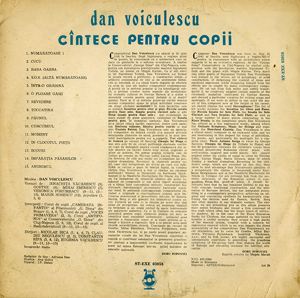 Dan Voiculescu – Cîntece Pentru Copii (VINIL) [2]