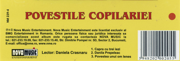 Daniela Crăsnaru - Povestile Copilariei , (Casetă Audio) [2]