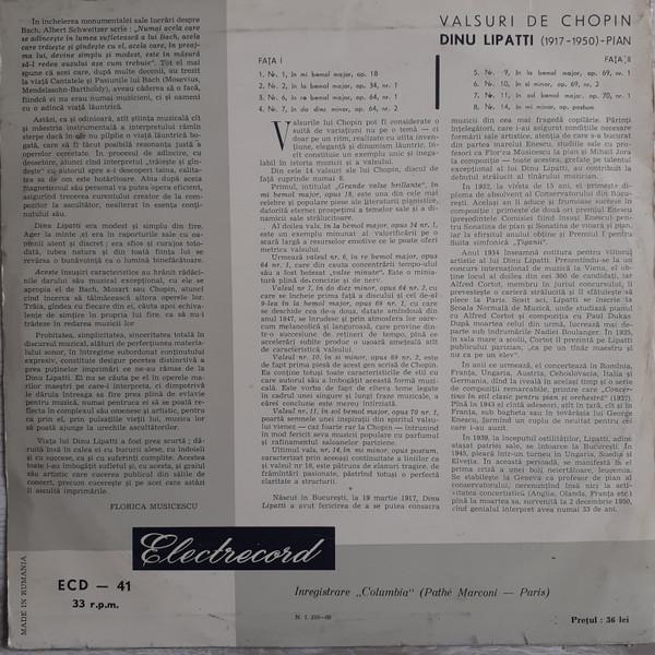 Dinu Lipatti - Valsuri De Chopin (Disc Vinil) [2]