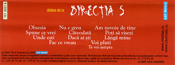 Direcția 5 - Cântece Noi Cu Direcția 5 , (Casetă Audio) [2]