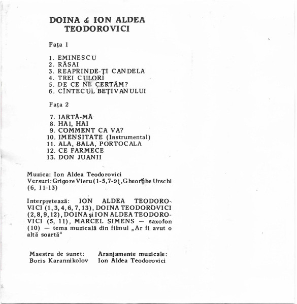Doina Teodorovici - Răsai , (Casetă Audio) [2]