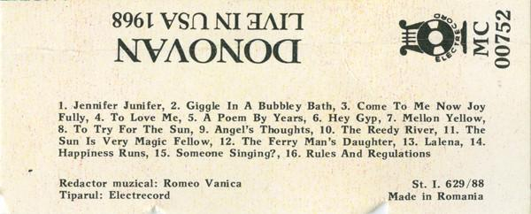 Donovan - Live In Usa 1968 (Caseta Audio) [2]