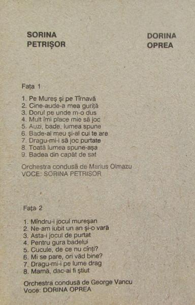 Dorina Oprea - Dorina Oprea / Sorina Petrișor , (Casetă Audio) [2]