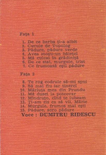 Dumitru Ridescu - Dumitru Ridescu, (Casetă Audio) [2]