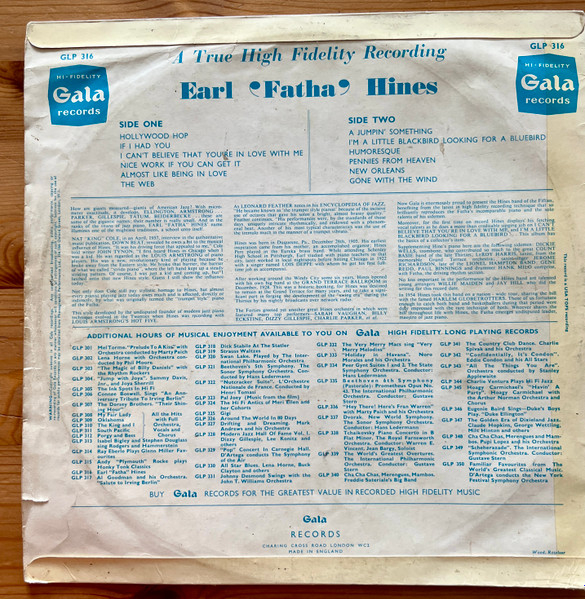 Earl Hines - The Incomparable Earl "Fatha" Hines, (Disc Vinil) [2]