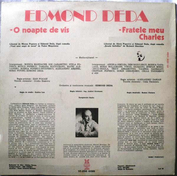 Edmond Deda - O Noapte De Vis / Fratele Meu Charles, (Disc Vinil) [2]