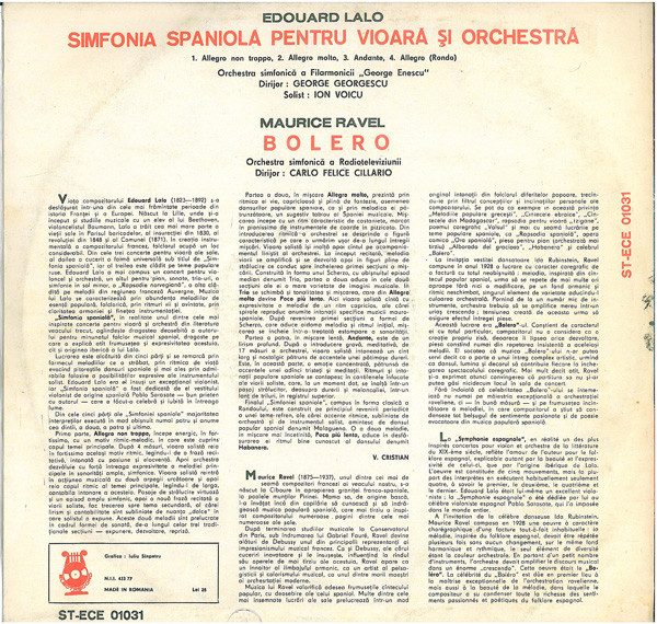 Édouard Lalo - Simfonia Spaniolă Pentru Vioră Și Orchestră / Bolero [2]