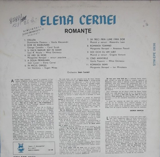 Elena Cernei – Romanțe, (Disc Vinil) [2]