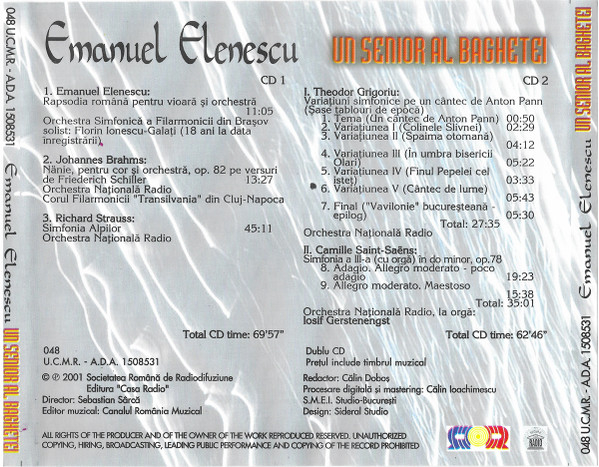 Emanuel Elenescu – Un Senior Al Baghetei (CD) [2]