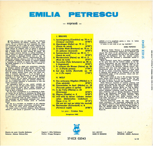 Emilia Petrescu - Lieder Recital (Recital De Lieduri) [2]