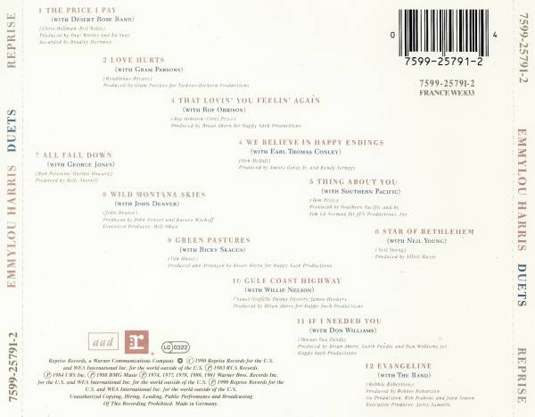 Emmylou Harris - Duets (CD) [2]