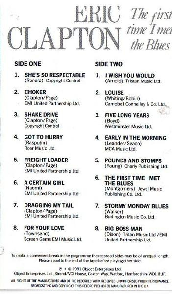 Eric Clapton - The First Time I Met The Blues (Caseta Audio) [2]