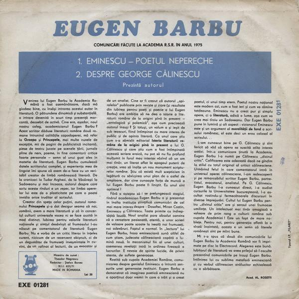 Eugen Barbu - Comunicări Făcute La Academia R.S.R. În Anul 1975 [2]