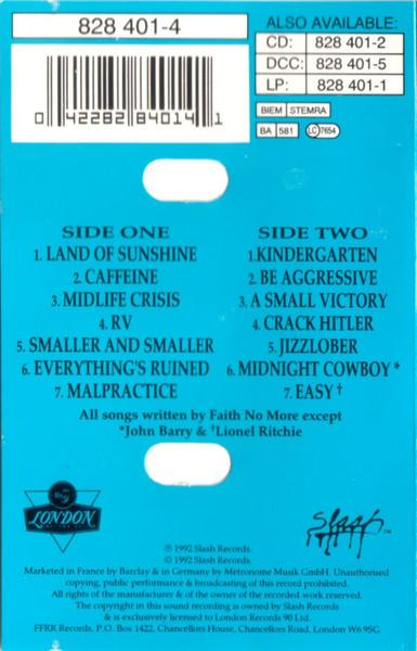 Faith No More - Angel Dust (Caseta Audio) [2]