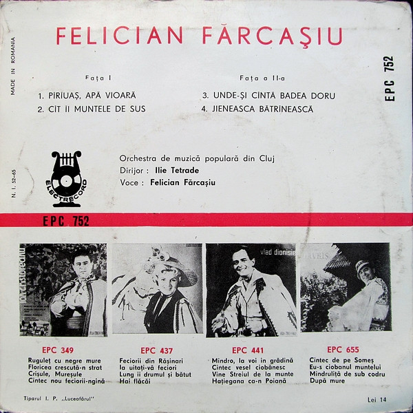 Felician Fărcașiu – Pîrîuaș, Apă Vioară (VINIL) [2]