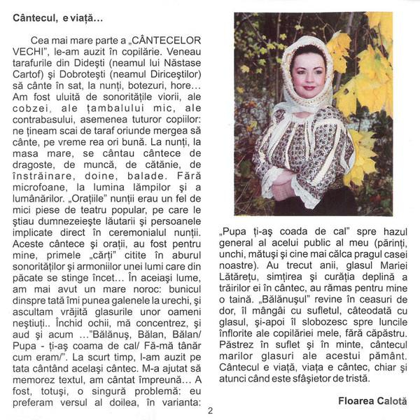 Floarea Calotă - Cântece Vechi - Vol. 1 [2]
