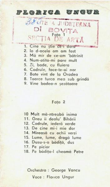 Florica Ungur - Cine Nu Știe Ce-i Doru'  (Caseta Audio) [2]