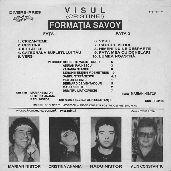 Formația Savoy* – Visul (Cristinei) (VINIL) [2]