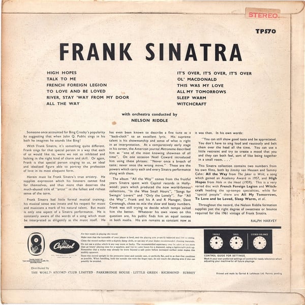 Frank Sinatra - All The Way, (Disc Vinil) [2]
