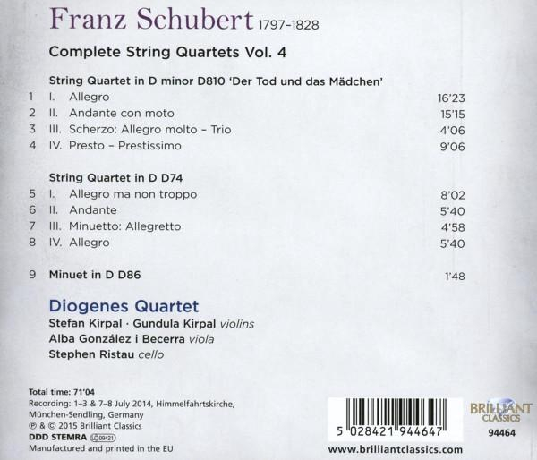 Franz Schubert - Complete String Quartets Vol. 4 (String Quartet D74 / String Quartet D810 'Der Tod Und Das Mädchen' / Minuet D86) [2]