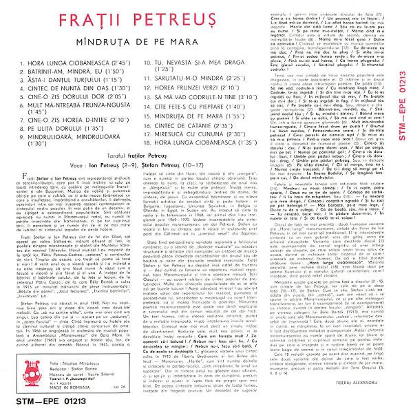 Frații Petreuș – Mîndruța De Pe Mara (VINIL) [2]