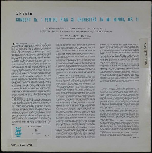 Frédéric Chopin - Concert Nr. 1 Pentru Pian Și Orchestră În Mi Minor, Op.11, (Disc Vinil) [2]