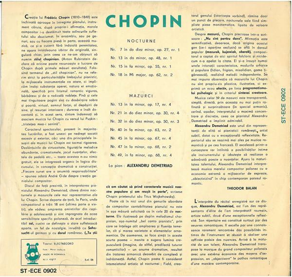 Frédéric Chopin - Nocturne / Mazurci (Disc Vinil) [2]