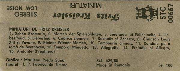 Fritz Kreisler - Miniaturi (Caseta Audio) [2]