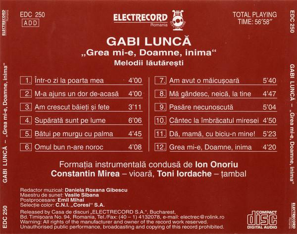 Gabi Luncă - Grea Mi-e, Doamne, Inima, (CD) [2]