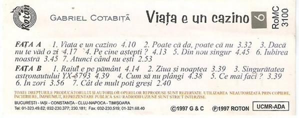 Gabriel Cotabiță - Viața E Un Cazino , (Casetă Audio) [2]