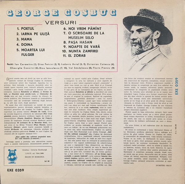 George Coșbuc - Versuri, (Disc Vinil) [2]