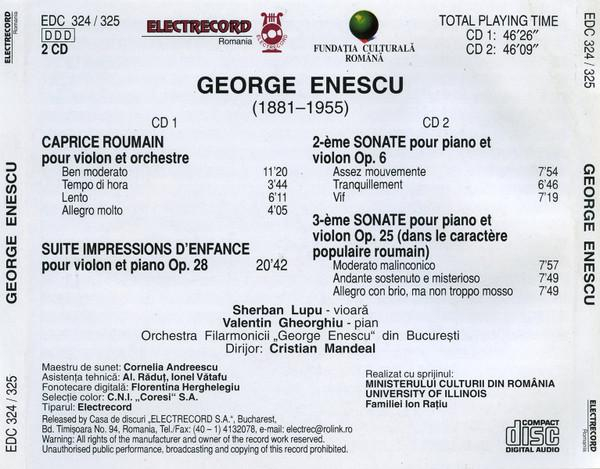 George Enescu - Caprice Roumain (Pour Violon Et Orchestre) / Suite Impressions D'enfance (Pour Violon Et Piano Op. 28) / 2ème Sonate (Pour Piano Et Violon Op. 6) / 3ème Sonate (Pour Piano Et Violon Op [2]