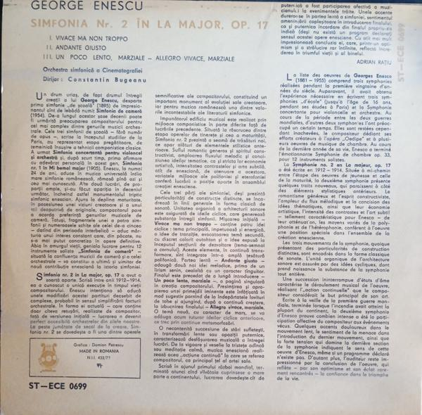 George Enescu - Simfonia Nr. 2 În La Major, Op. 17 (Disc Vinil) [2]