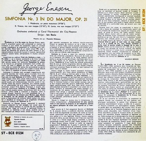 George Enescu - Simfonia Nr. 3 În Do Major, Op. 21, (Disc Vinil) [2]