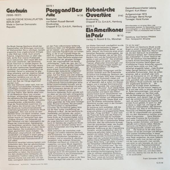 George Gershwin - Porgy And Bess Suite / Kubanische Ouvertüre / Ein Amerikaner In Paris (Disc Vinil) [2]
